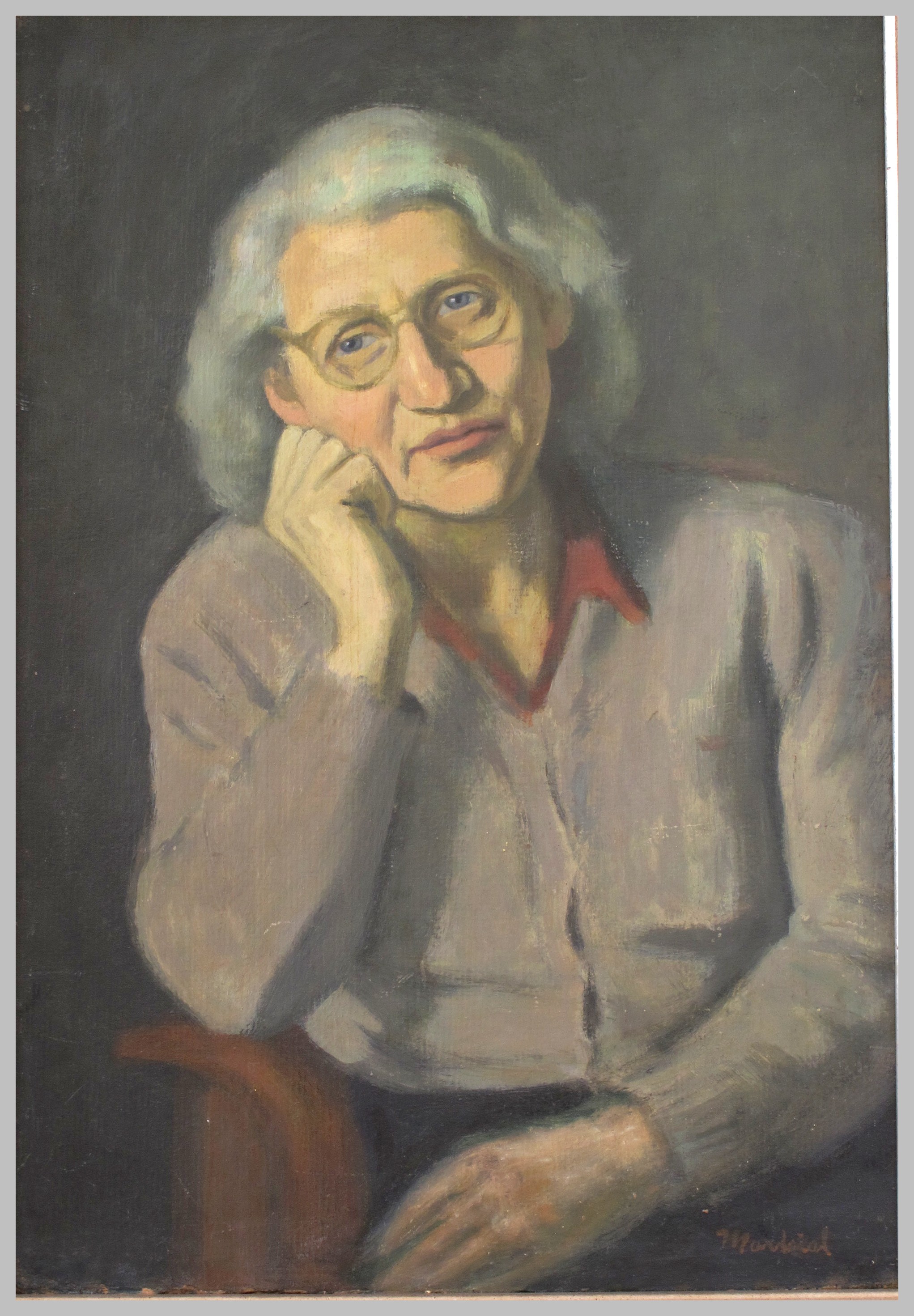 portrait of a woman in grey